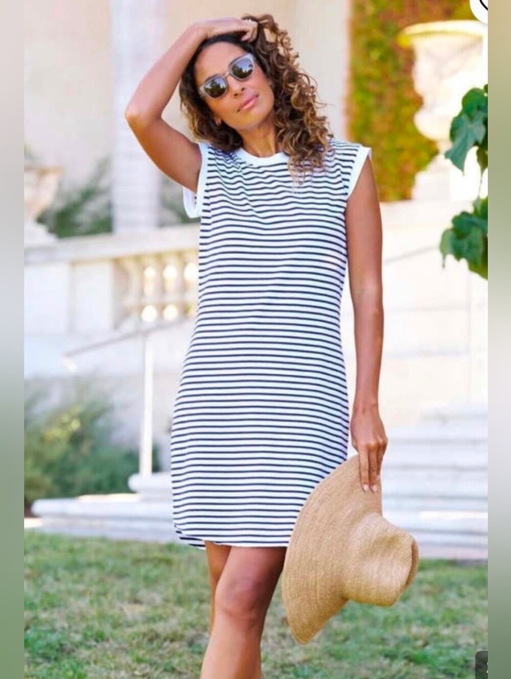 NWOT Frank&Eileen Cory Navy&White Striped Muscle Tee Mini Dress (new repaired)